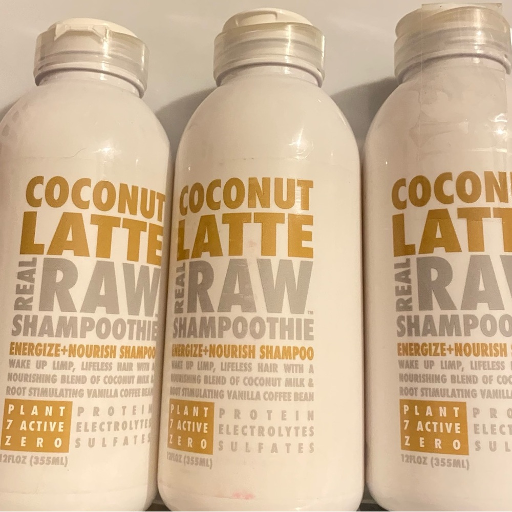 Real Raw Coconut Latte Shampoo & Conditioner Energize Nourish Set 12 fl each x 3